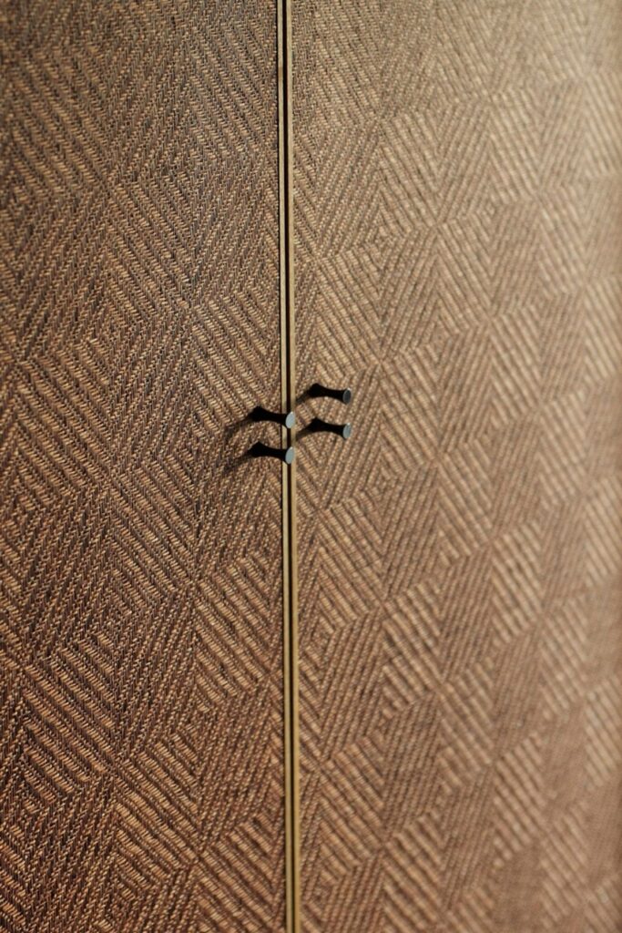 Use material to cover the cabinet door