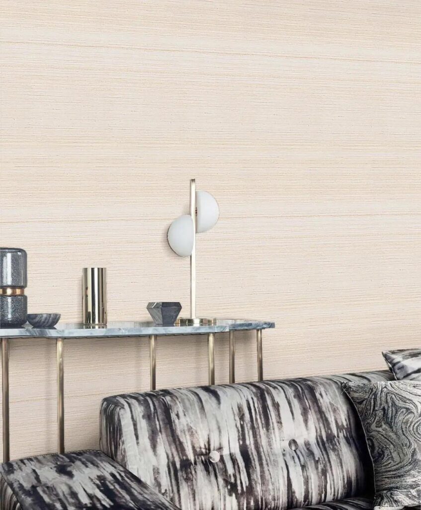 Natural Grasscloth Wallpaper use in living room space